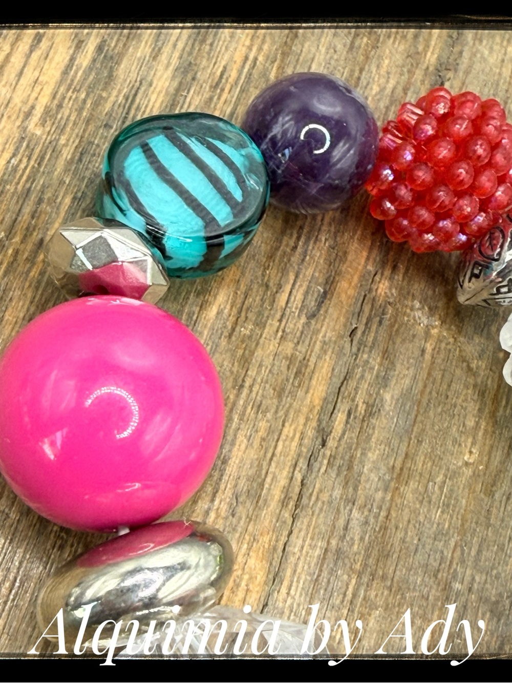 BRUTALIST + Multicolor Beaded Women's Bracelet AMETHYST ,ONYX - Picture 5 of 5